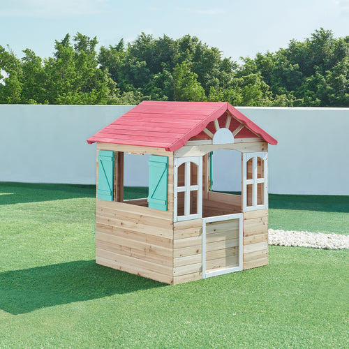 Cabane de jeu d'extérieur Lulä 130 x 115 x 101 cm bois de sapin casa.pro