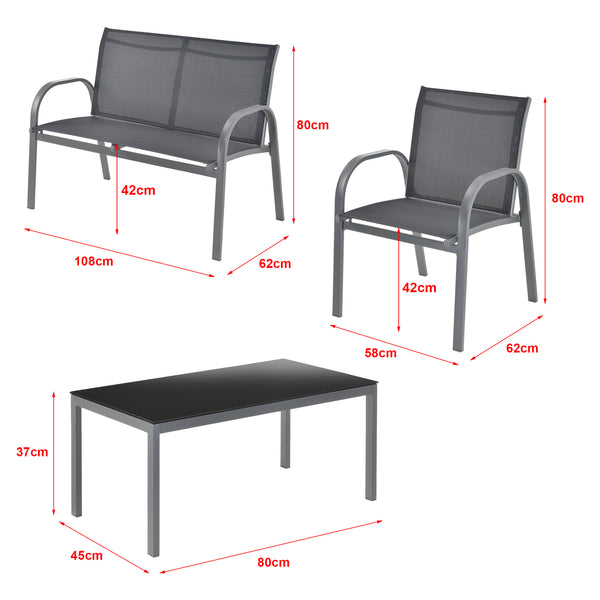 Tuinset 4-delig Gagra loungeset - 2 varianten