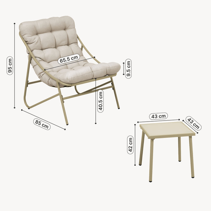 Maatschets Tuinmeubelset Trölleping 3-delige tuinset [en.casa] 