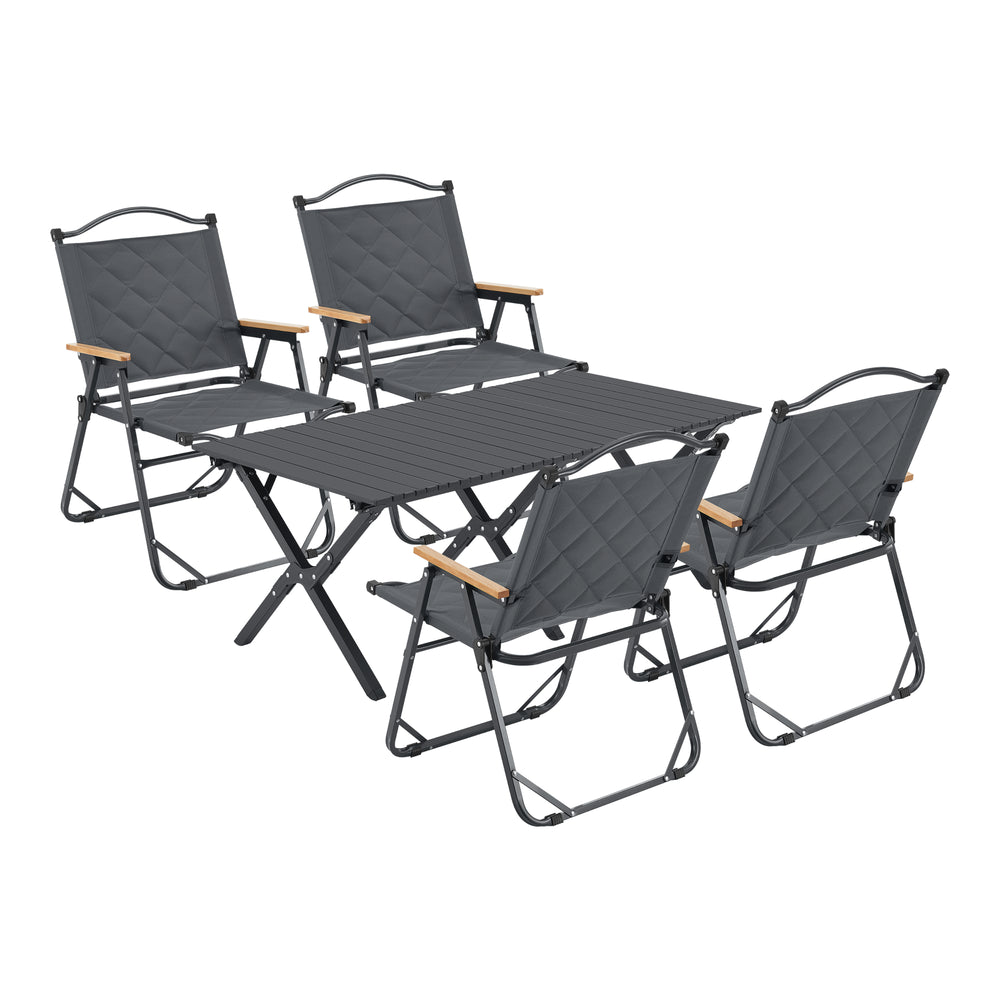 Set de table et 4 chaises de camping Botrugno tissu Oxford 600D casa.pro