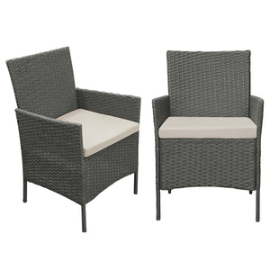 Salon de Jardin Prazeres pour 4 Personnes Polyester Acier Polyrotin plusieurs couleurs [en.casa]