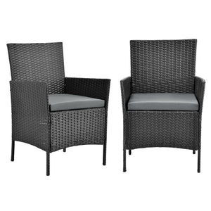 Salon de Jardin Prazeres pour 4 Personnes Polyester Acier Polyrotin plusieurs couleurs [en.casa]