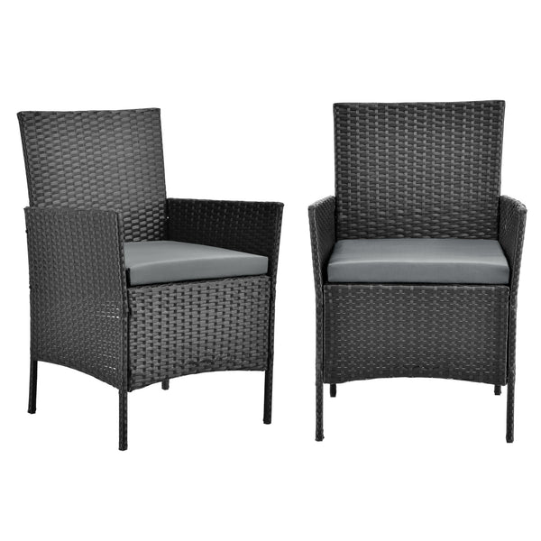 Salon de Jardin Prazeres pour 4 Personnes Polyester Acier Polyrotin plusieurs couleurs [en.casa]