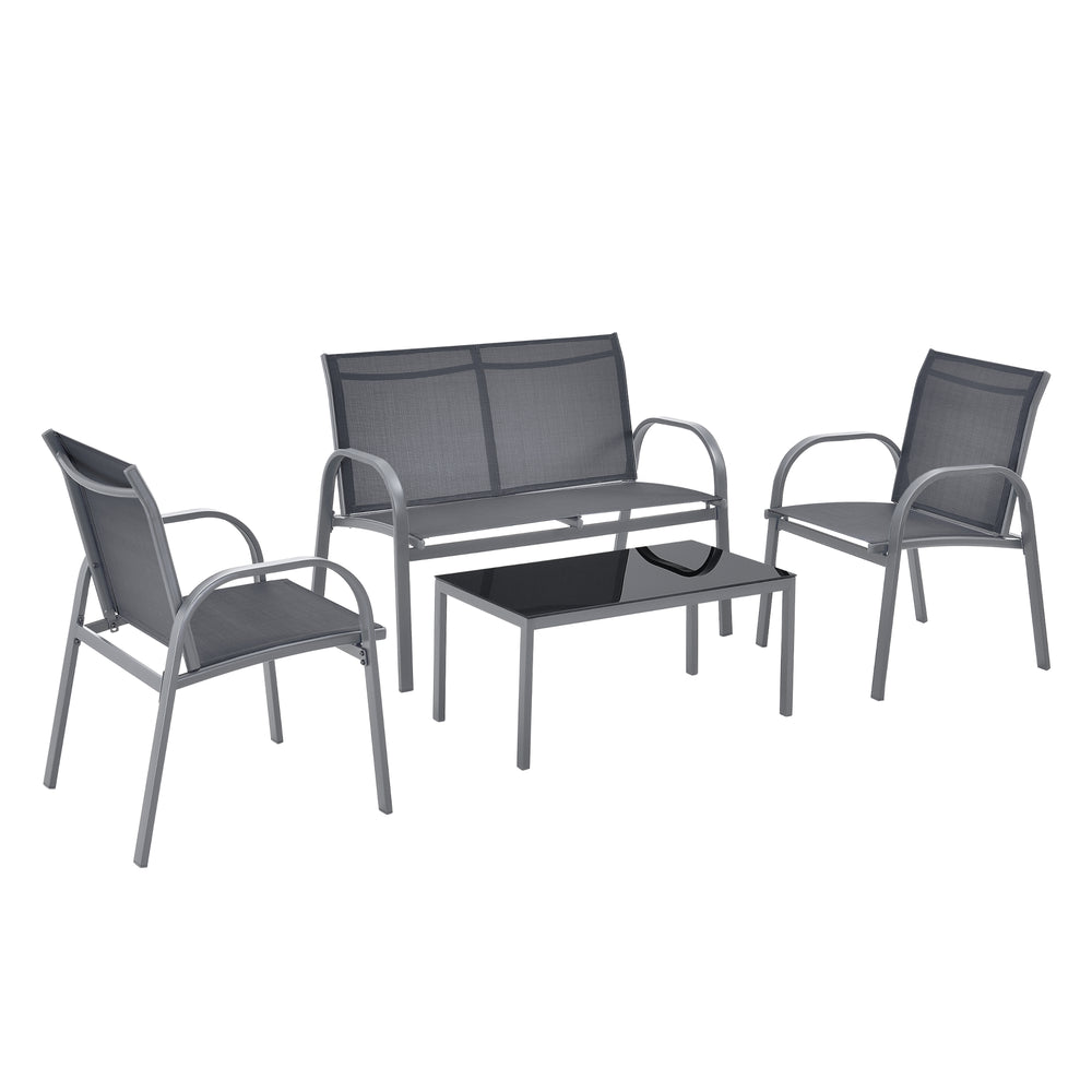 Mobilier de jardin - Ensemble Gagra chaises avec banc et table diff. couleurs en.casa - premiumXL