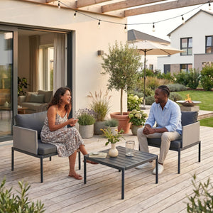 Ensemble de meubles de jardin 3 pièces Accettura gris casa.pro