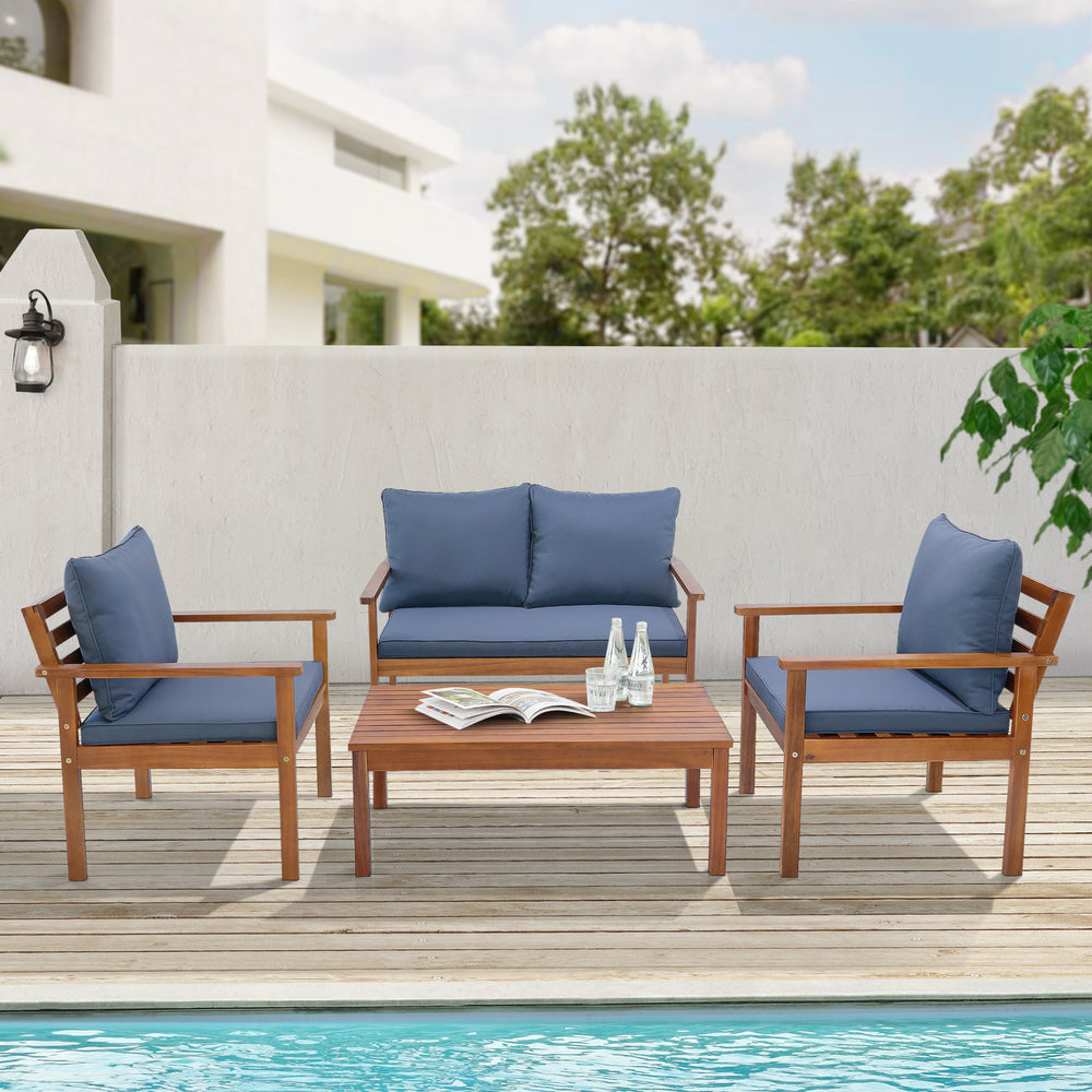 Tuinmeubelset Brittoli 4 - dlg. Acaciahout FSC® - gecertificeerd [en.casa] - premiumXL