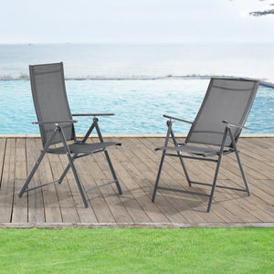 Tuinstoel Kalamata set van 2 opvouwbaar 105x57x68 cm [en.casa]