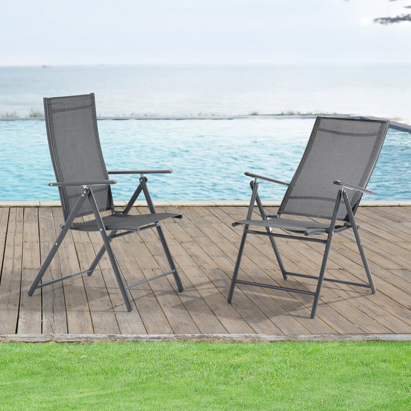 Tuinstoel Kalamata set van 2 opvouwbaar 105x57x68 cm [en.casa]