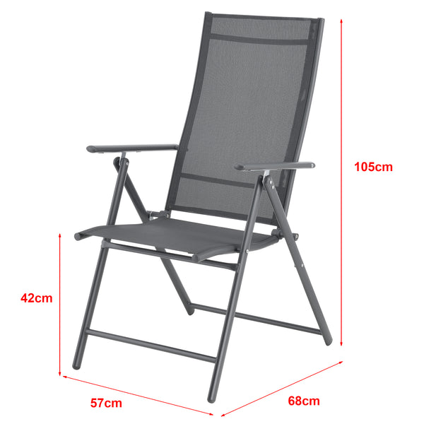 Tuinstoel Kalamata set van 2 opvouwbaar 105x57x68 cm [en.casa]