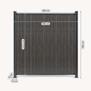NEU.HOLZ WPC schutting Grassano - uitbreidingsset