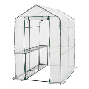 Gewächshaus Oosterhout met legplanken 120x186x190cm Transparant [en.casa] - premiumXL