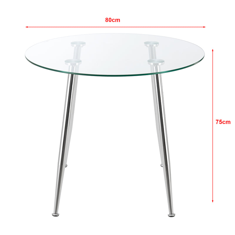 Maatschets [en.casa] Glazen tafel Humppila rond - 4 varianten