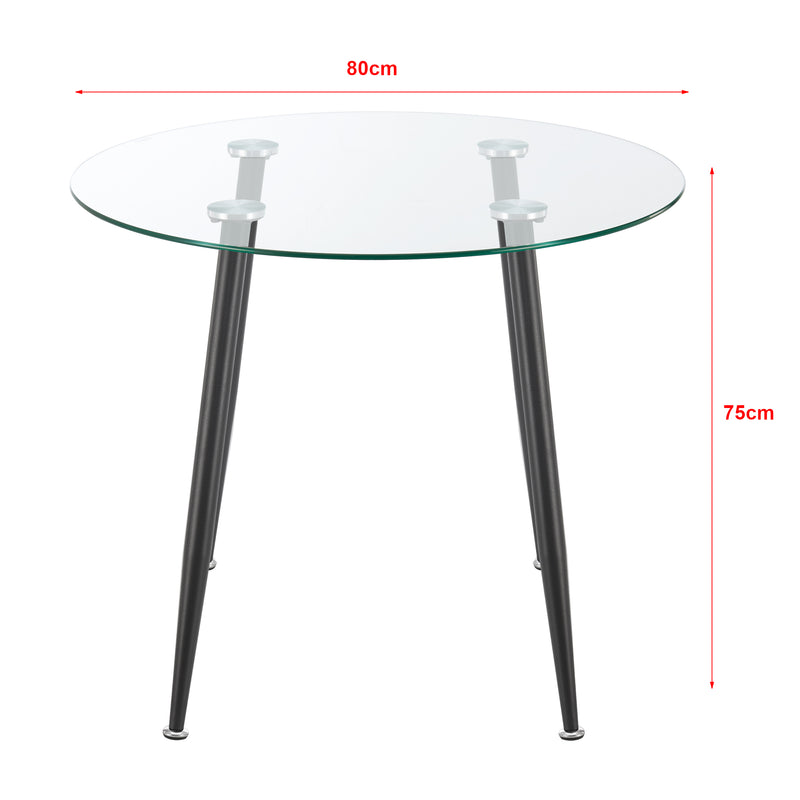 Maatschets [en.casa] Glazen tafel Humppila rond - 4 varianten