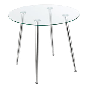 Table de salle à manger ronde Humppila Verre Trempé Acier [en.casa]