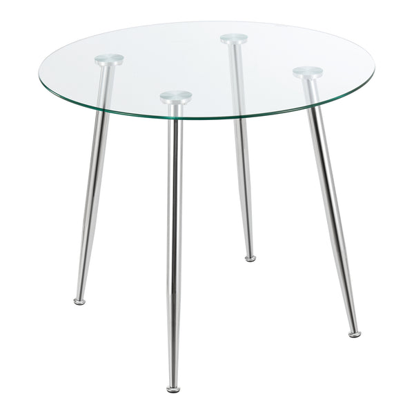 Table de salle à manger ronde Humppila Verre Trempé Acier [en.casa]