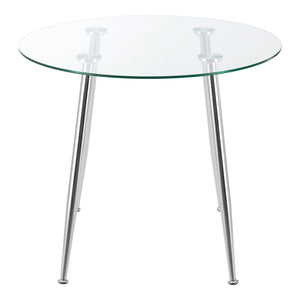 Table de salle à manger ronde Humppila Verre Trempé Acier [en.casa]