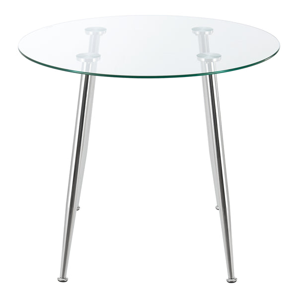 Table de salle à manger ronde Humppila Verre Trempé Acier [en.casa]