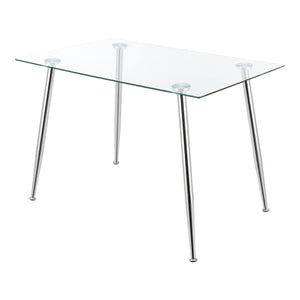 Table de salle à manger Hyrynsalmi verre trempé acier 75 x 110 x 70 cm [en.casa]
