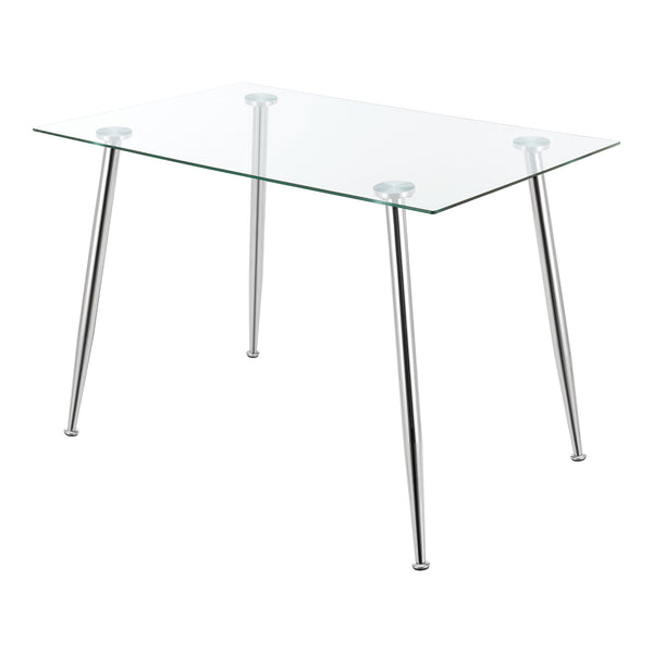 Table de salle à manger Hyrynsalmi verre trempé acier 75 x 110 x 70 cm [en.casa]