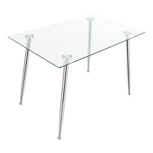 Table de salle à manger Hyrynsalmi verre trempé acier 75 x 110 x 70 cm [en.casa]