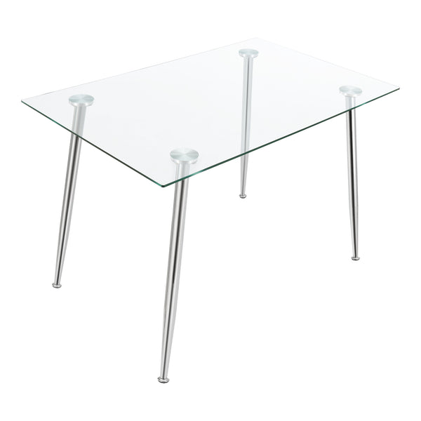Table de salle à manger Hyrynsalmi verre trempé acier 75 x 110 x 70 cm [en.casa]