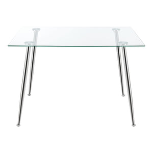 Table de salle à manger Hyrynsalmi verre trempé acier 75 x 110 x 70 cm [en.casa]