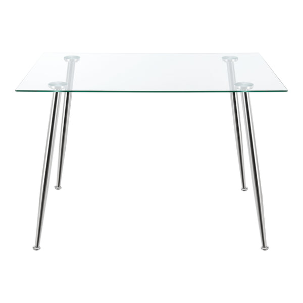 Table de salle à manger Hyrynsalmi verre trempé acier 75 x 110 x 70 cm [en.casa]