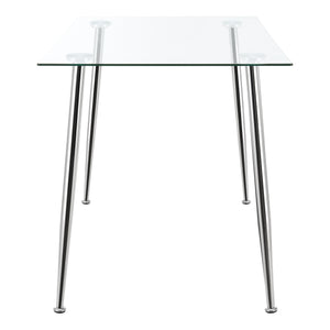 Table de salle à manger Hyrynsalmi verre trempé acier 75 x 110 x 70 cm [en.casa]
