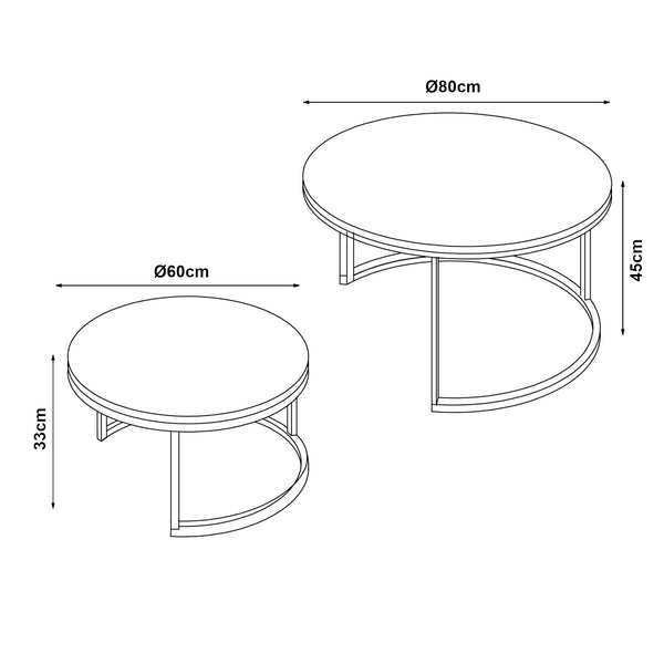 Salontafel Christchurch rond [en.casa]