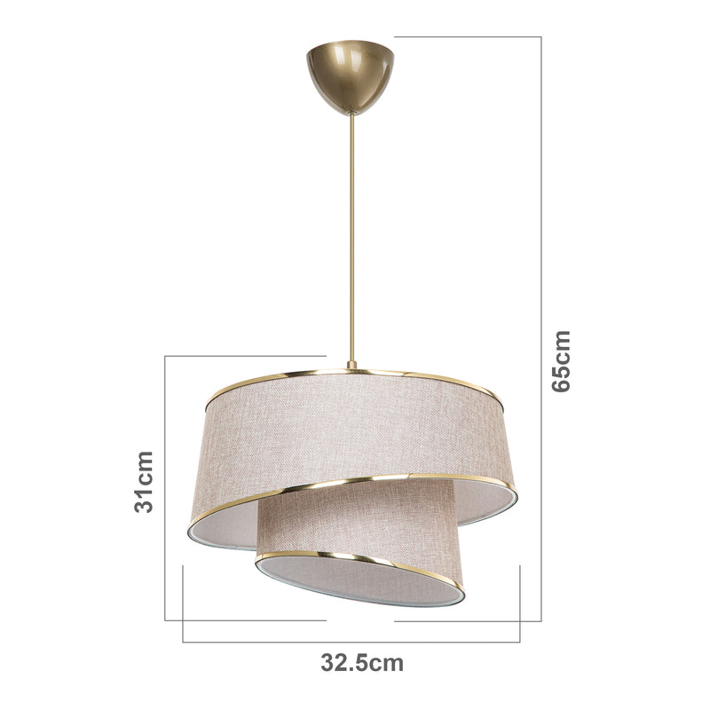 Croquis coté Suspension Wigan E27 hauteur 65 cm lux.pro