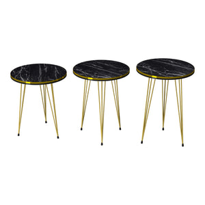 [en.casa] Bijzettafel Ry set van 3 rond - 6 varianten