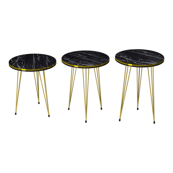 [en.casa] Bijzettafel Ry set van 3 rond - 6 varianten
