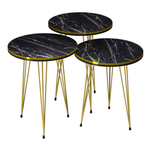 [en.casa] Bijzettafel Ry set van 3 rond - 6 varianten