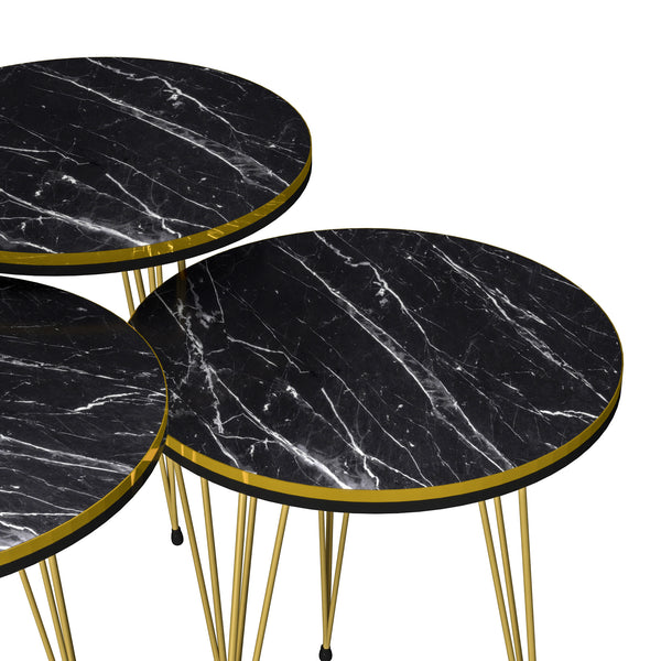 [en.casa] Bijzettafel Ry set van 3 rond - 6 varianten