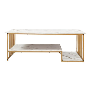 Salontafel Klibro rechthoekig tafelblad met 2 legplanken 120x60x42 cm [en.casa]