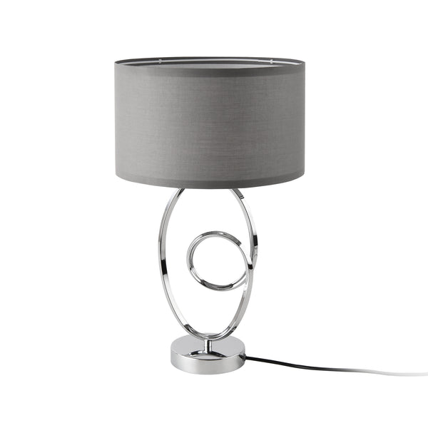 Lampe de table Torquay E14 métal polyester chrome gris lux.pro