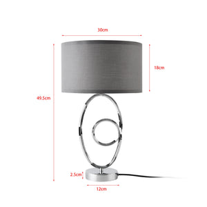 Lampe de table Torquay E14 métal polyester chrome gris lux.pro