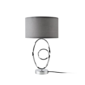 Lampe de table Torquay E14 métal polyester chrome gris lux.pro