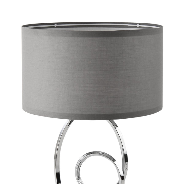 Lampe de table Torquay E14 métal polyester chrome gris lux.pro