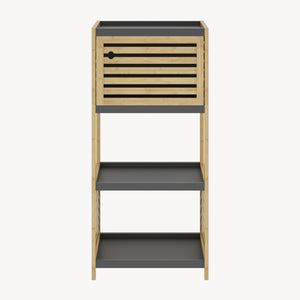 Étagère de salle de bains Kydesby bambou naturel / gris [en.casa]