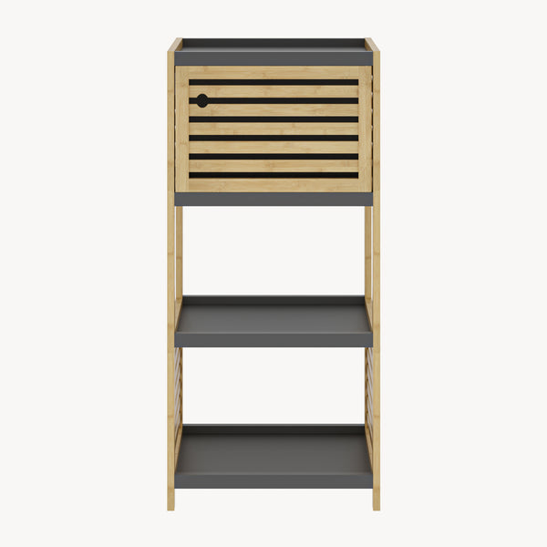 Étagère de salle de bains Kydesby bambou naturel / gris [en.casa]