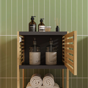 Étagère de salle de bains Kydesby bambou naturel / gris [en.casa]