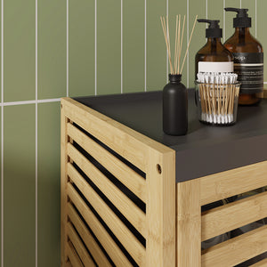 Étagère de salle de bains Kydesby bambou naturel / gris [en.casa]