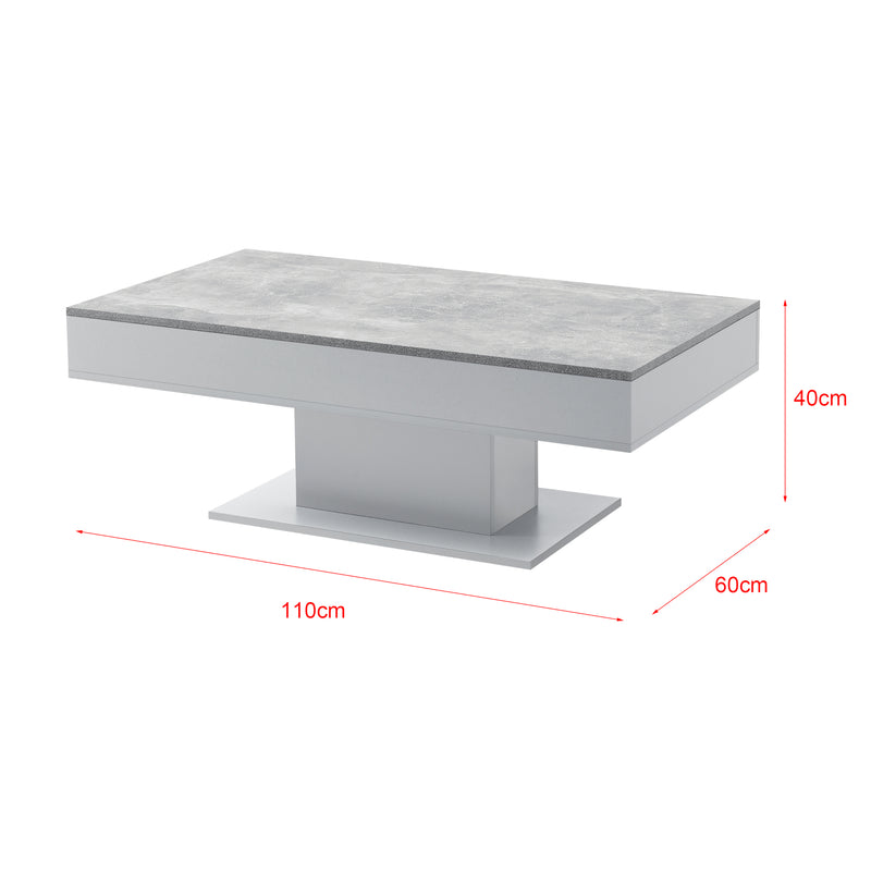 Croquis coté Table Basse Lünen 40 x 110 x 60 cm [en.casa]