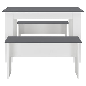 Eethoek set tafel 110x70x73 en banken 86,5x33x43,5 cm - 4 kleuren
