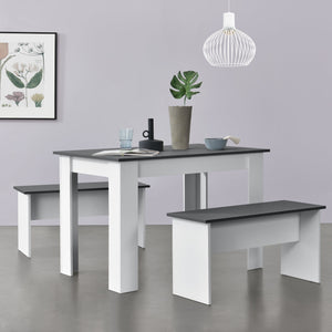 Eethoek set tafel 110x70x73 en banken 86,5x33x43,5 cm - 4 kleuren