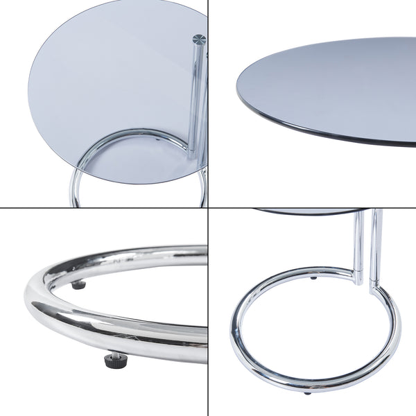 Table d'appoint Ylivieska verre trempé 46 x 45 cm [en.casa]
