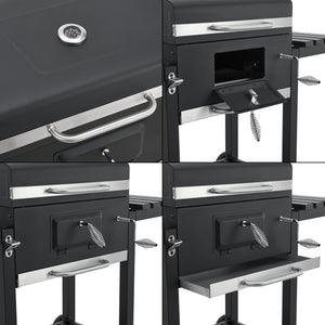 Chariot de barbecue au charbon de bois Arnad noir casa.pro