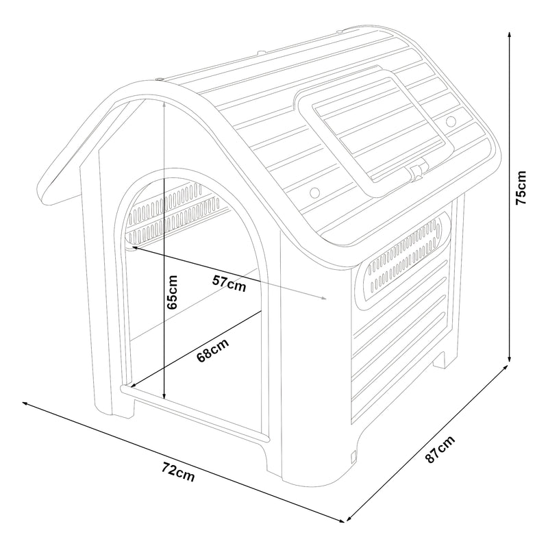 Croquis coté Niche pour chien Bello [en.casa] 