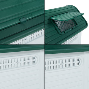 Hondenhok Bello kunststof hondenhuis weerbestendig wit en grijs [en.casa]